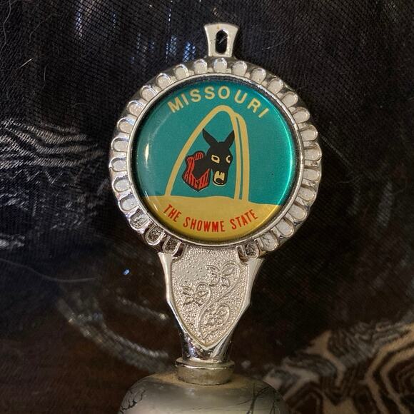 Vintage MISSOURI MULE The Show Me State Souvenir Silver Bell Made in Japan RARE - Picture 3 of 10
